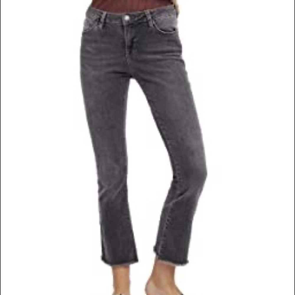 NWOT Free People High Rise Straight Crop Raw Hem